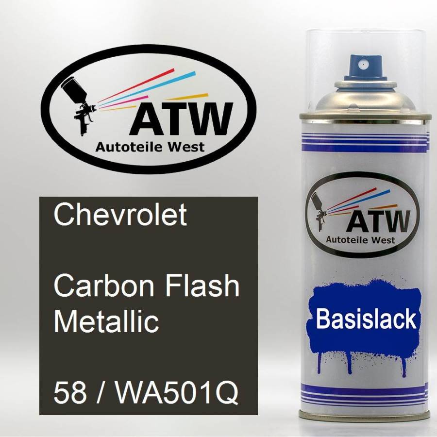 Chevrolet, Carbon Flash Metallic, 58 / WA501Q: 400ml Sprühdose, von ATW Autoteile West.